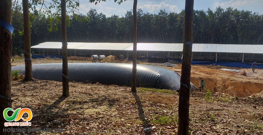 thi cong ham Biogas Ham Biogas phu bat HDPE mang chong tham HDPE 101
